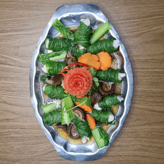 THÁC LÁC HẤP CẢI XANH